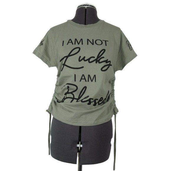 On Fire juniors‎ graphic print inspirational ruched t-shirt - Picture 1 of 10